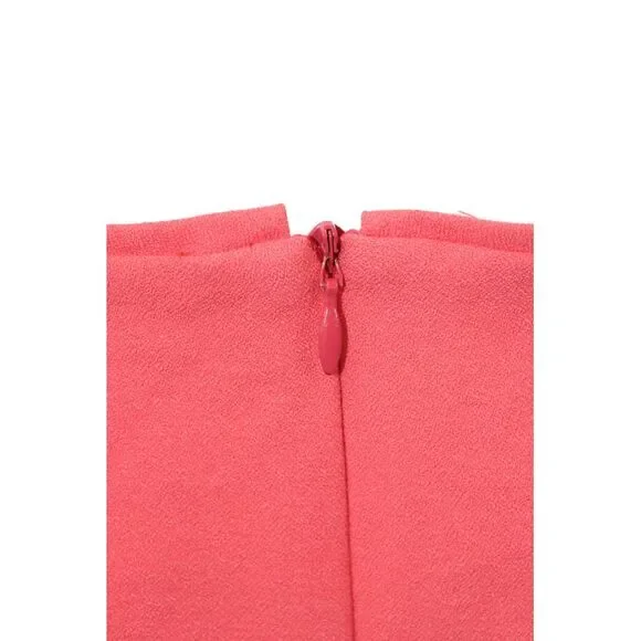 Tara Jarmon Women Red A-Line Fit Flare Midi Dress Sleeveless Size 4 - Picture 4 of 7